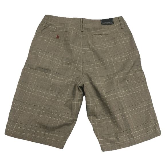 Quicksilver Golf Shorts Men's size 34 (34x12) Brown Plaid Chino - Picture 2 of 12